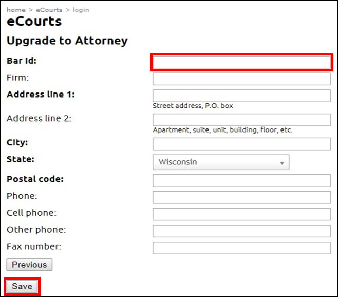 eCourts - Upgrade to Attorney - Bar Id - Save.png