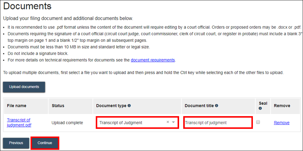 Circuit court eFiling - eFiling a new judgment or lien case – Wisconsin ...