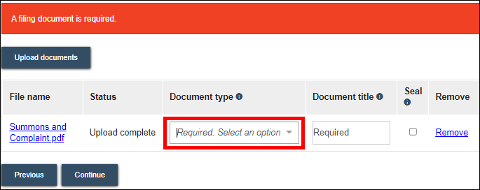 eFile - Documents - A filing document is required.png