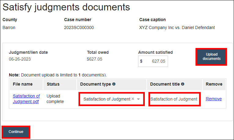 Circuit Court eFiling - Satisfy judgment - Upload documents - Family case.png