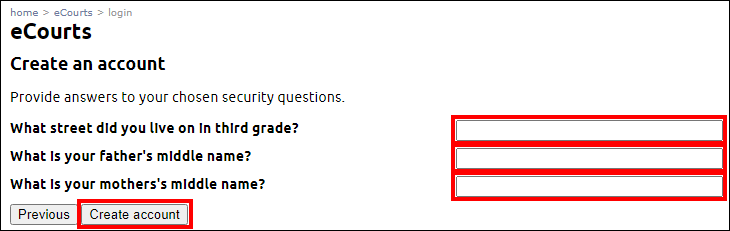 eCourt s- Create an account - Security question answers - Create account.png