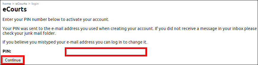 eCourts - Enter your PIN - Continue.png