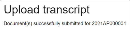 Wisconsin appellate court eFiling - Upload transcript - Document successfully submitted for case message.png