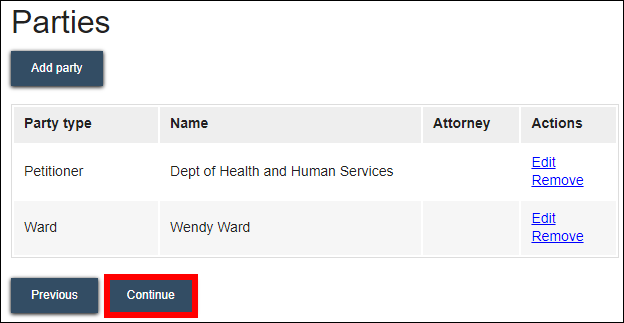 eFiling - New case - Parties - Continue.png
