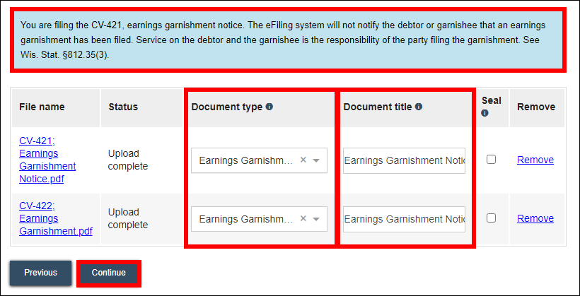 eFiling - civil earnings garnishment documents - Docs uploaded.png