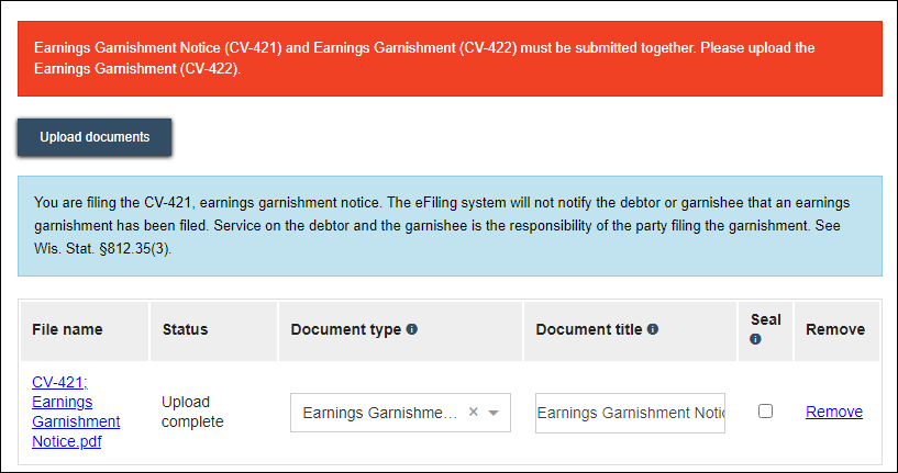 eFiling - civil earnings garnishment documents - Warning.png