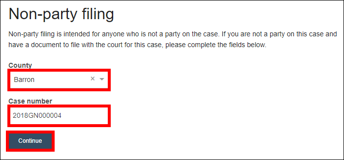Nonparty filing - County and case.png