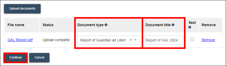 Nonparty filing - Upload documents - Doc type and title.png