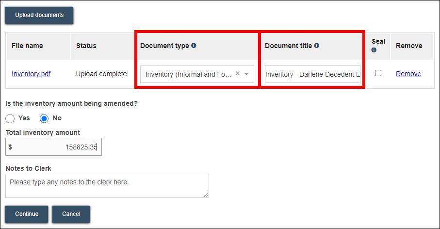 File an inventory - File another document - Doc type and title.png