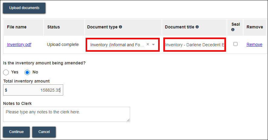 File an inventory - File another document - Doc type and title.png