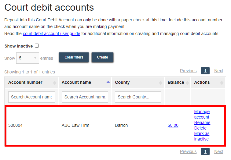 Circuit court eFiling - Creating and managing a court debit account ...