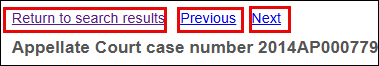 The Next, Previous, and Return to List links are shown at the top of a case detail page.