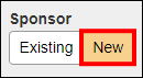 BBE CLE - CLE Course Approval requests - Sponsor section with the 'New' option selected.png