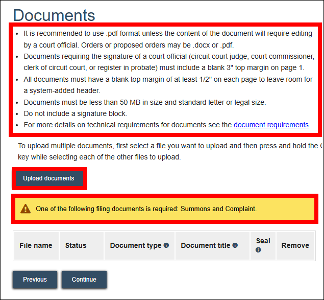 Circuit court eFiling - New Filing - Documents.png