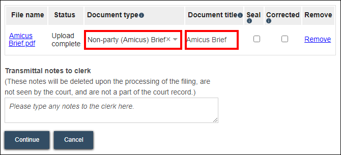 Appellate court eFiling - Nonparty - Document Type and Title.png